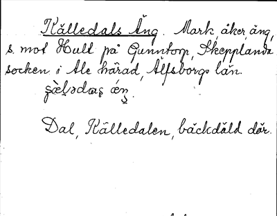 Bild på arkivkortet för arkivposten Källedals Äng
