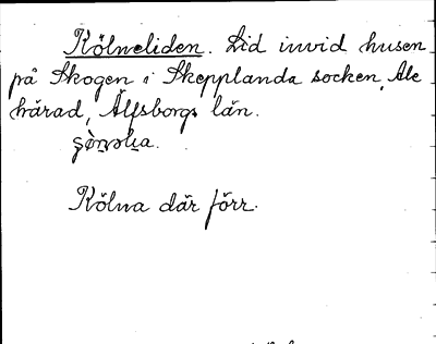 Bild på arkivkortet för arkivposten Kölneliden