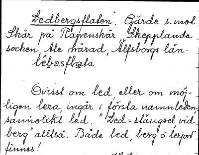 Bild på arkivkortet för arkivposten Ledbergsflaten