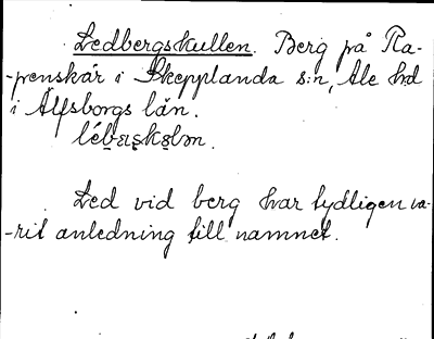 Bild på arkivkortet för arkivposten Ledbergskullen