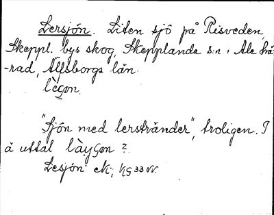 Bild på arkivkortet för arkivposten Lersjön