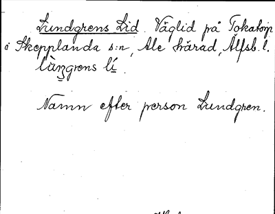 Bild på arkivkortet för arkivposten Lundgrens Lid