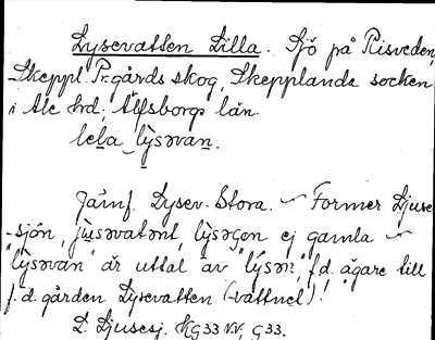 Bild på arkivkortet för arkivposten Lysevatten, Lilla