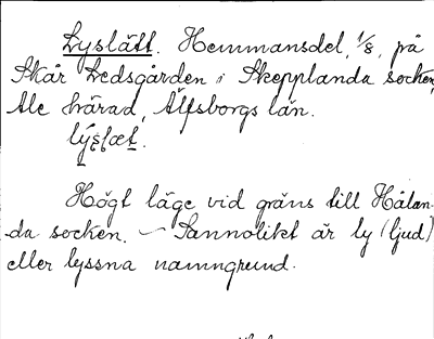 Bild på arkivkortet för arkivposten Lyslätt