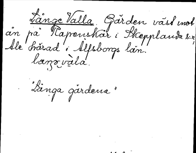 Bild på arkivkortet för arkivposten Långe Valla