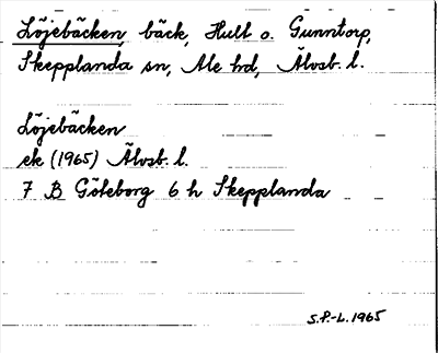 Bild på arkivkortet för arkivposten Löjebäcken