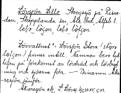 Bild på arkivkortet för arkivposten Lövsjön, Lille
