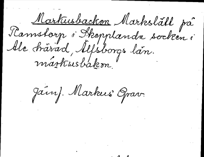 Bild på arkivkortet för arkivposten Markusbacken