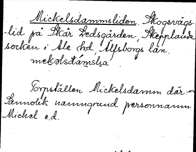 Bild på arkivkortet för arkivposten Mickelsdammsliden