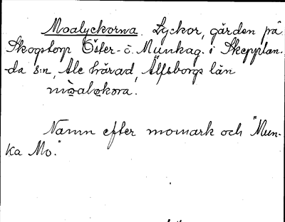 Bild på arkivkortet för arkivposten Moalyckorna