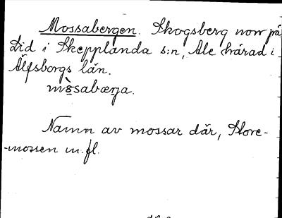 Bild på arkivkortet för arkivposten Mossabergen