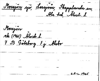 Bild på arkivkortet för arkivposten Mossjön