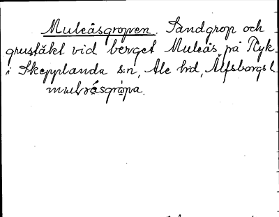 Bild på arkivkortet för arkivposten Muleåsgropen