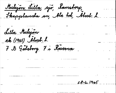 Bild på arkivkortet för arkivposten Mulsjön, Lilla
