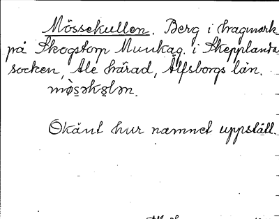 Bild på arkivkortet för arkivposten Mössekullen