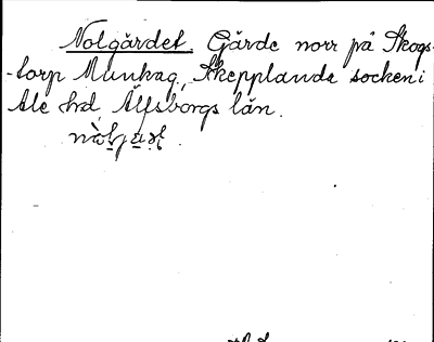 Bild på arkivkortet för arkivposten Nolgärdet