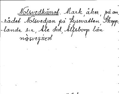 Bild på arkivkortet för arkivposten Nolsvedkärret