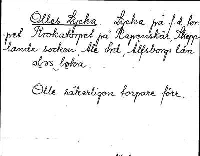 Bild på arkivkortet för arkivposten Olles Lycka
