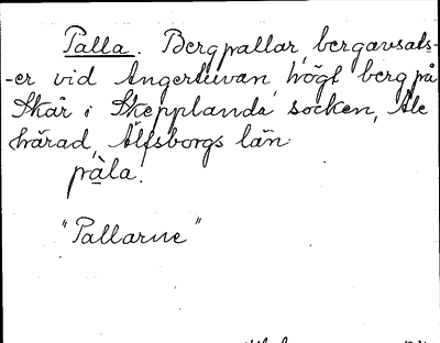 Bild på arkivkortet för arkivposten Palla