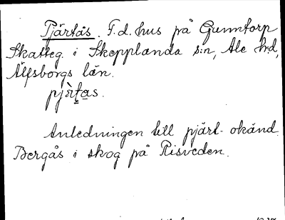 Bild på arkivkortet för arkivposten Pjärtås