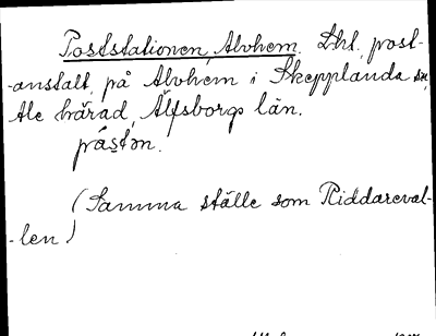 Bild på arkivkortet för arkivposten Poststationen Alvhem