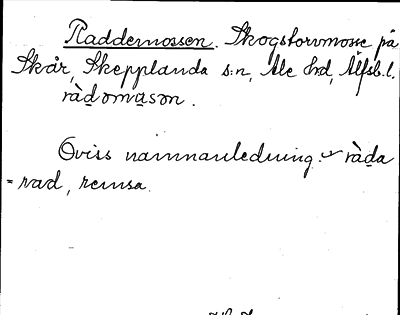 Bild på arkivkortet för arkivposten Raddemossen