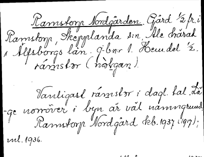 Bild på arkivkortet för arkivposten Ramstorp Nordgården