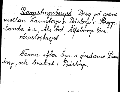 Bild på arkivkortet för arkivposten Ramstorpsberget