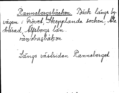 Bild på arkivkortet för arkivposten Rannebergsbäcken