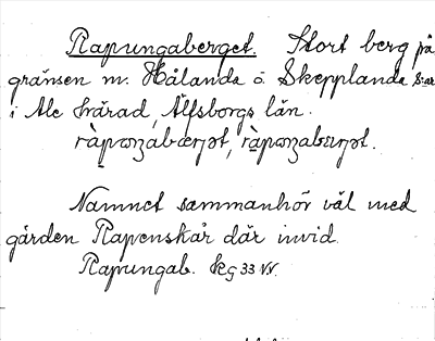 Bild på arkivkortet för arkivposten Rapungaberget