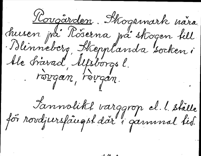 Bild på arkivkortet för arkivposten Rovgården