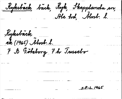 Bild på arkivkortet för arkivposten Ryksbäck