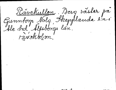 Bild på arkivkortet för arkivposten Rävekullen