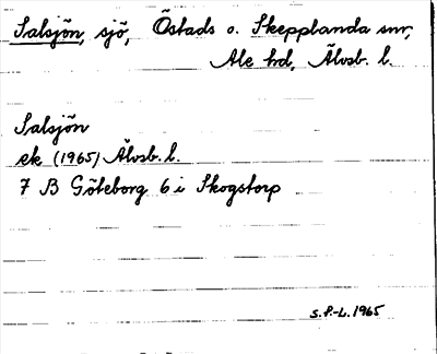 Bild på arkivkortet för arkivposten Salsjön