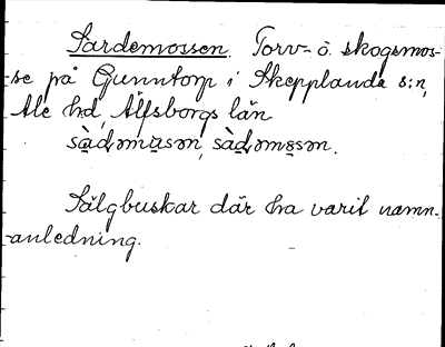 Bild på arkivkortet för arkivposten Sardemossen