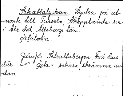 Bild på arkivkortet för arkivposten Schattalyckan