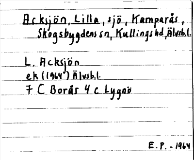 Bild på arkivkortet för arkivposten Acksjön, Lilla
