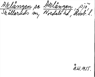 Bild på arkivkortet för arkivposten Aklången, se Åklången