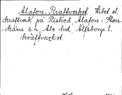 Bild på arkivkortet för arkivposten Alafors, Kraftverket