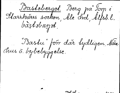Bild på arkivkortet för arkivposten Basteberget