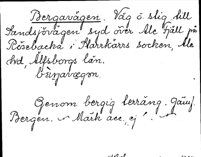 Bild på arkivkortet för arkivposten Bergavägen
