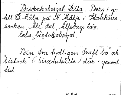 Bild på arkivkortet för arkivposten Bistockeberget, Lilla