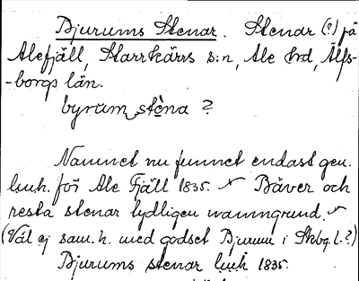 Bild på arkivkortet för arkivposten Bjurums Stenar