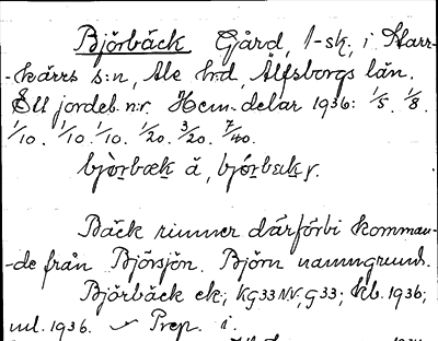 Bild på arkivkortet för arkivposten Björbäck