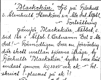 Bild på arkivkortet för arkivposten »Blackekärr»