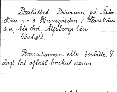 Bild på arkivkortet för arkivposten Bostället