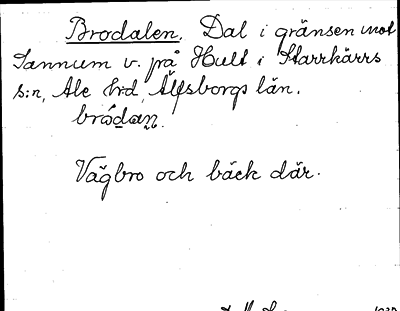 Bild på arkivkortet för arkivposten Brodalen