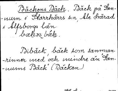 Bild på arkivkortet för arkivposten Bäckens Bäck