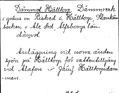 Bild på arkivkortet för arkivposten Dämmet, Hälltorp
