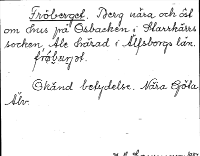 Bild på arkivkortet för arkivposten Fröberget